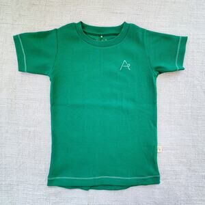 NWOT Alba of Denmark Ribbed Green Tee 4